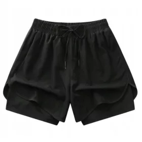  SHEIN PANTOR SORRT NEGRI SPORT LEGAT PENTRU FEMEI, SCURT L
