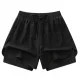  SHEIN PANTOR SORRT NEGRI SPORT LEGAT PENTRU FEMEI, SCURT L