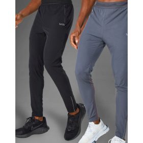    PANTALONI DE ANTRENAMENT GRI SPORT CONICULATI FERMOAR ACTIV BOOHOO L