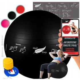    Minge de exercitii gimnastica de reabilitare 65 cm cu exercitii pe minge