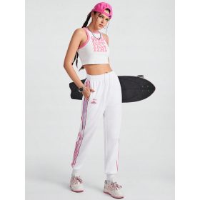    PANTALONI CONICULATI PANTALONI CONICULATI DE ANTRENAMENT SPORTIV FEMEI CUPOZ OBLIGAT ALB SHEIN XL 42