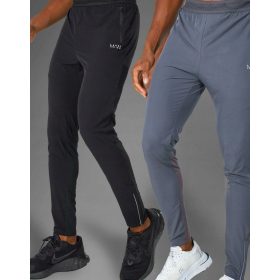   PANTALONI DE ANTRENAMENT GRI SPORT CONICULATI FERMOAR ACTIV BOOHOO M