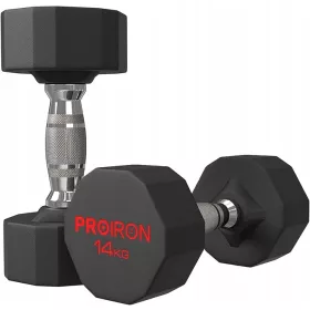  Haltere fixe acoperite/cauciucate Proiron 1x 14 kg