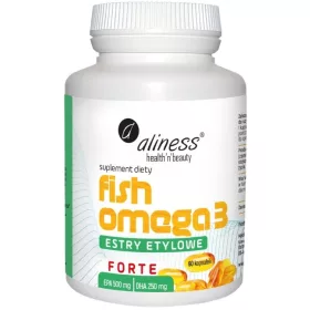   Aliness Fish Omega-3 Forte Esteri Etilici 500/250mg EPA DHA pentru Sănătatea Inimii și Vedere