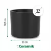 Husa ceramica neagra mata Ceramik 30,5 × 32 cm