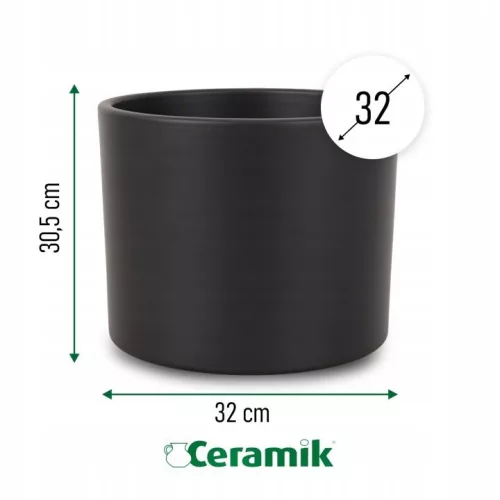 Husa ceramica neagra mata Ceramik 30,5 × 32 cm