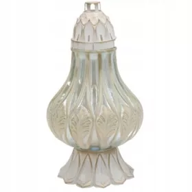   Znicz Flawia Biało-Złoty 35 cm cu Wkład Gratis - Eleganță și Practicitate!