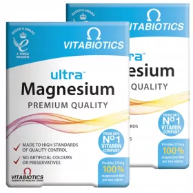   2x Set Vitabiotics Ultra Magneziu 375mg – 60 Tablete Fiecare Pentru Energie și Sănătate