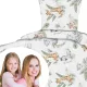 Set de Lenjerie de Pat din Bumbac cu Model Safari, 140x200 cm + 1 Față de Pernă 70x80 cm