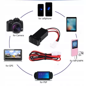    Încărcător de mașină 12V-24V 2.1A cu priză duală USB 22