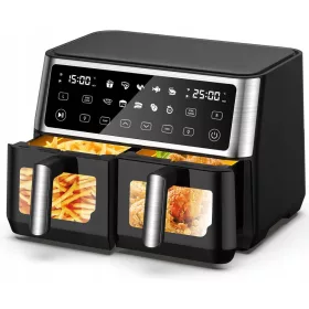  Friteuza cu aer cald, 2 camere cu fereastra AFD-5001A-W
