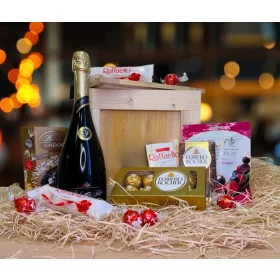    Cutie cadou cu ciocolata si secta Brut CRACIUN pentru cadou NICHOLAS CROWD