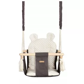    Leagan Lemn pentru Copii URSU bumbac HOME 10m+ diamante Gri-Bej