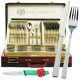 Set de Tacâmuri Elegante din Oțel Inoxidabil - 72 de Piese, Pentru 12 Persoane, Însoțit de Valiză