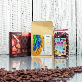  Set cadou - cafea boabe + ceai + ciocolata