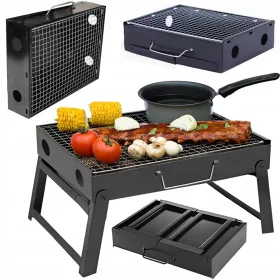    TURIST GRILL VALIZĂ PORTATĂ PLATĂBILĂ Grătar de camping cu cărbune