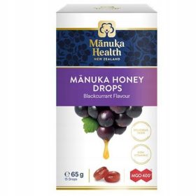    Bomboane cu miere de Manuka MGO 400+ cu vitamina C, aroma de coacaze negre, 15 bucati Manuka Health 65 g