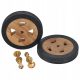 Set de 2 Roți de Lemn de Tec pentru Șezlonguri de Grădină, Diametru 16 cm, Maro
