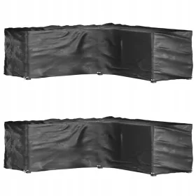   Husă Protecție Mobilier de Grădină PE 285x285x90 cm Negru Rezistentă UV/Apă 2 buc