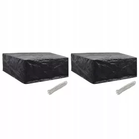   Husă de Protecție pentru Mobilier de Grădină Rattan, 260x260x90 cm, Neagră, UV Resistent