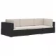 Set de Relaxare din Rattan Negru-Crem 210x70x54 cm
