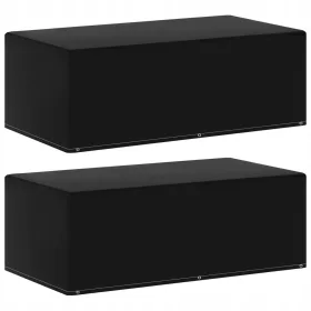   Huse de Protecție pentru Mobilier de Grădină Rattan, Negre, Rezistente UV și Apă, Set 2 buc