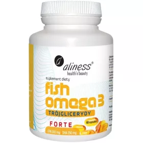   Aliness Omega-3 Fish Oil Forte - Supliment pentru Inima și Creier, 60 Capsule