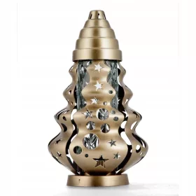   Lumânare Decorativă de Crăciun - Design Unic cu Decorațiuni Aurii și Motive Festive
