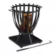  Focar de gradina 49 cm metal negru Relaxdays