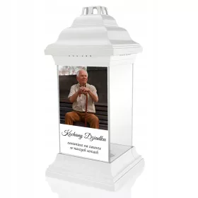   Lampion personalizat cu fotografie pentru mormântul bunicului
