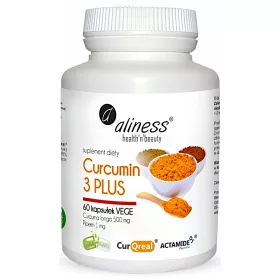  Curcumin 3 PLUS cu Turmeric (Curcuma longa) și Piperin - 60 Capsule Vegetariene