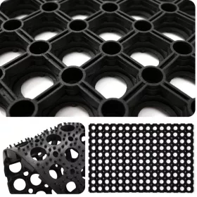   Covoraș de cauciuc negru perforat Mr. Carpet 100 × 150 cm, 22 mm