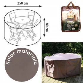   Husă de Protecție pentru Masa Rotundă de Grădină, Culoare Taupe, 250 cm