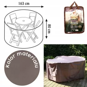   Husă de Protecție pentru Masă Rotundă de Grădină, Culoare Taupe, Diametru 163 cm