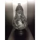 Lampion Decorativ din Sticlă cu Motiv Înger în Inimă, Argintiu, 36 cm Înălțime