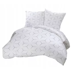   Set Lenjerie de Pat 100% Bumbac 160x200 cm + 2 Pernițe - Produs Polonez