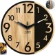 Ceas de perete din stejar ModernClock Alfred 33,5 cm