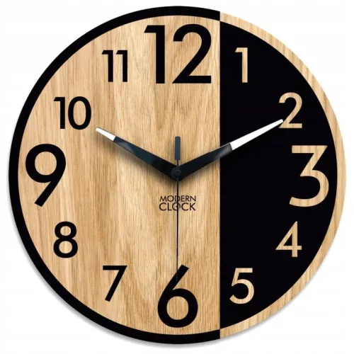 Ceas de perete din stejar ModernClock Alfred 33,5 cm