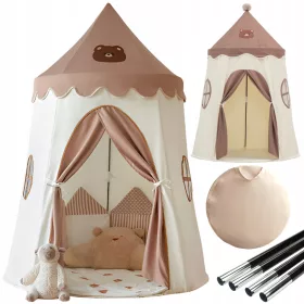  Cort Copii TIPI pentru Camera Wigwam House Urs Bej
