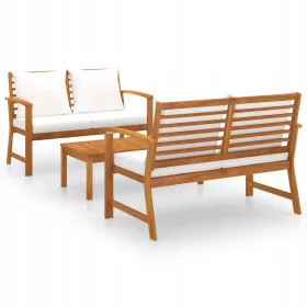 Set Mobilier de Grădină din Lemn de Acacia, 3 Piese