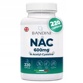   Kapsułki NAC 600 mg Bandini Pharma - 220 buc, 7 luni, Fără OMG, Supliment Curățător