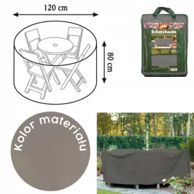   Husă de protecție pentru masă rotundă de grădină, culoare gri, diametru 120 cm