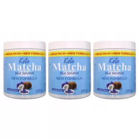   Keto Matcha Blue MEGA PACK 250g - Triplu Pachet pentru Dietă și Energie