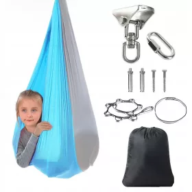    ALBASTRU PENTRU COPII 137 CM x 110 CM leagăn cu hamac senzorial