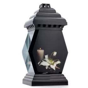   Lampion funerar Elipsa Mică Faza Antracit - Eleganță și Respect