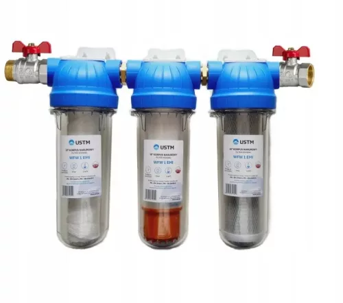 Ansamblu filtru în trei trepte UST-M 10″ cu conexiune de 3/4″