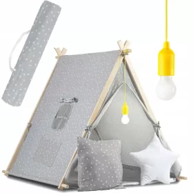    Cort TIPI pentru copii CASA Perne LED LAMP PREMIUM Bumbac Nukido