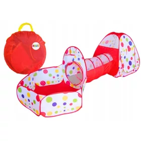  Loc de Joaca Copii 3in1 Cort Igloo Tunel Cos Biliard Rosu