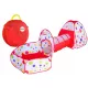  Loc de Joaca Copii 3in1 Cort Igloo Tunel Cos Biliard Rosu
