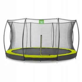    Trambulina deasupra solului silueta ø427cm cu plasa de siguranta verde Exit